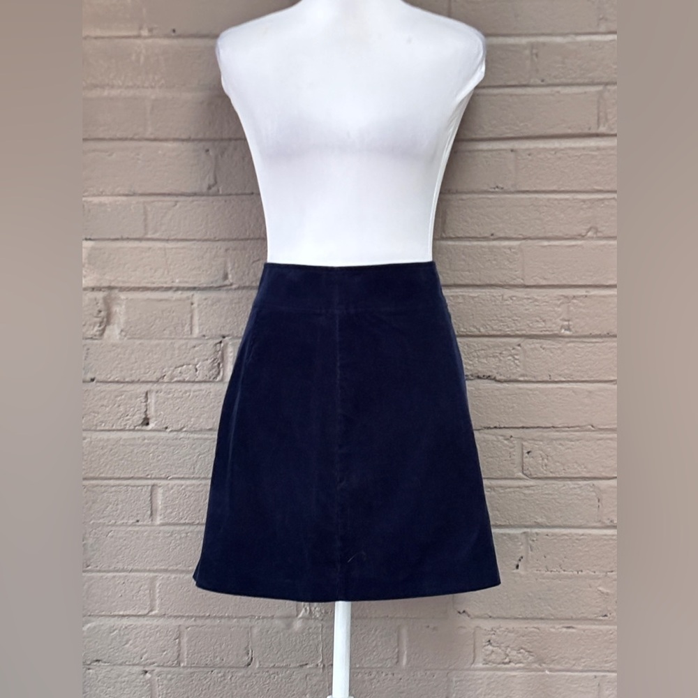 J.Crew navy blue corduroy side zipper skirt 0